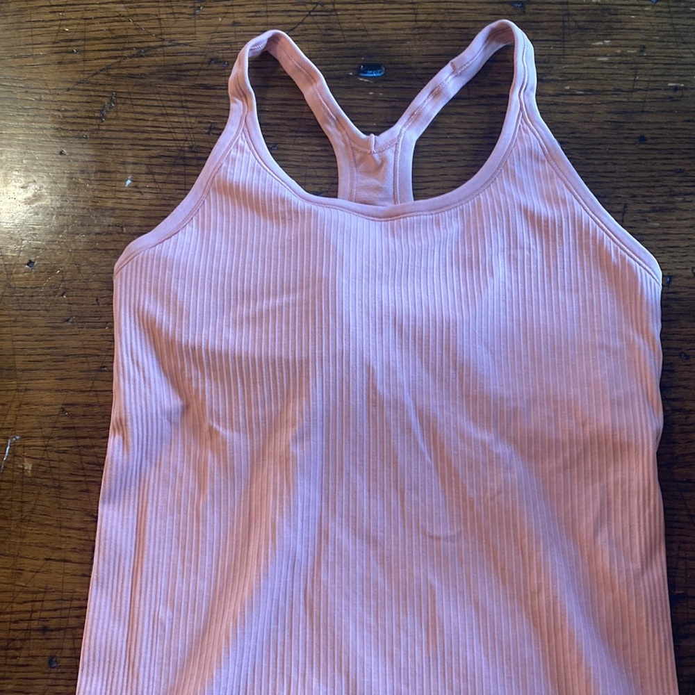 Lululemon Ebb to Street tank in pink puff size 10
